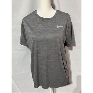 Nike Running Dri-Fit Grey‎ Short Sleeve Shirt With Mesh Back Women's XL